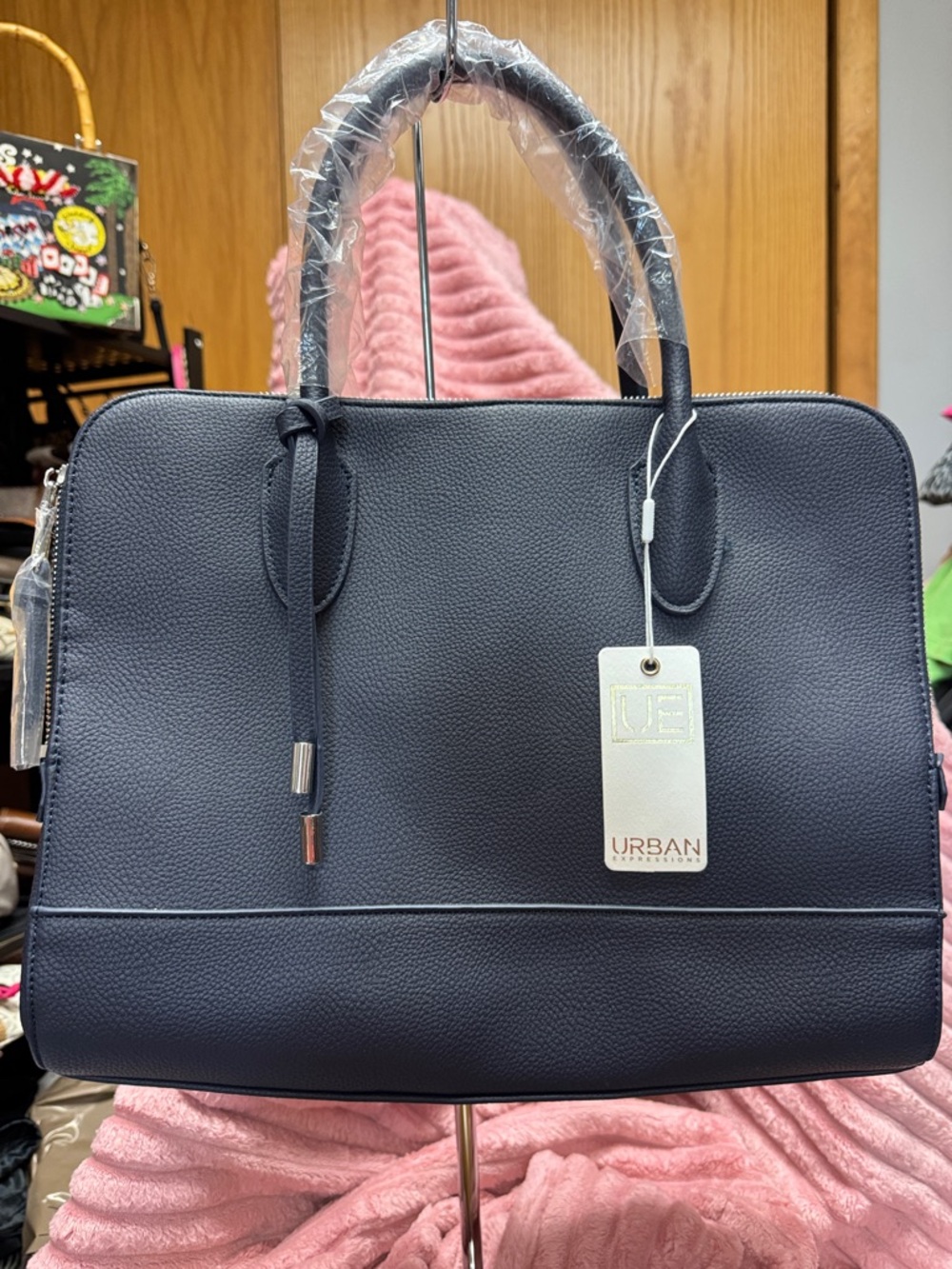 Urban Expressions Dark Navy Pebbled Satchel